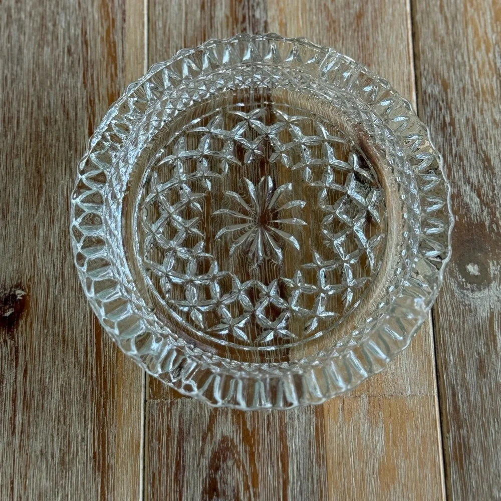 Vintage Ashtray Clear Glass 5”